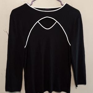 JOHN CYRUS Black Layered Blouse Size L